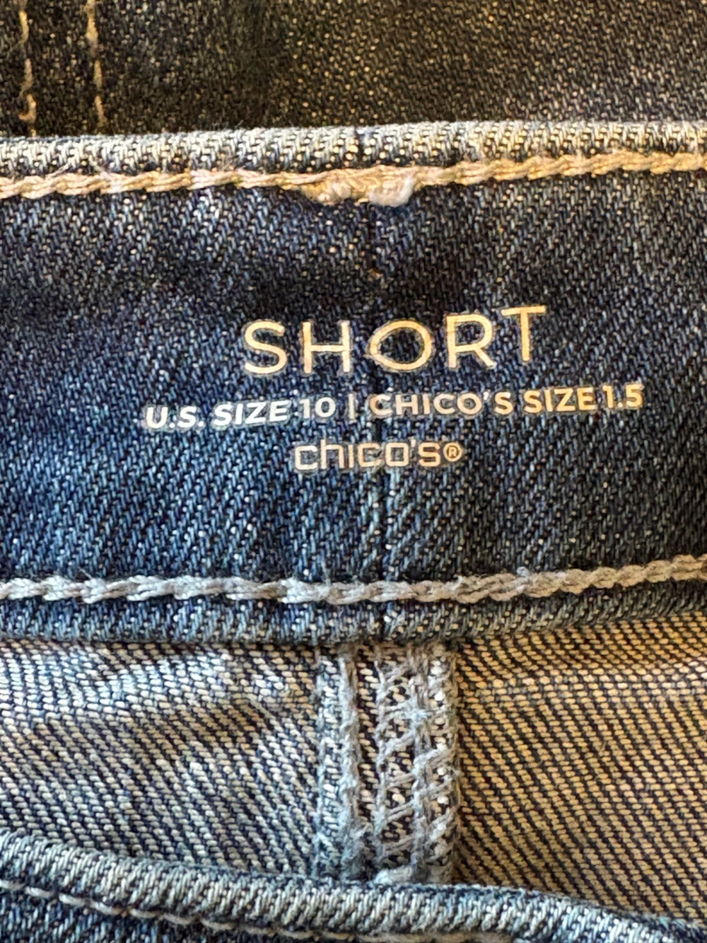Chico’s Dark Blue Denim Jean Shorts | Size 1.5 (Chico’s) | Classic Fit - Picture 2 of 8